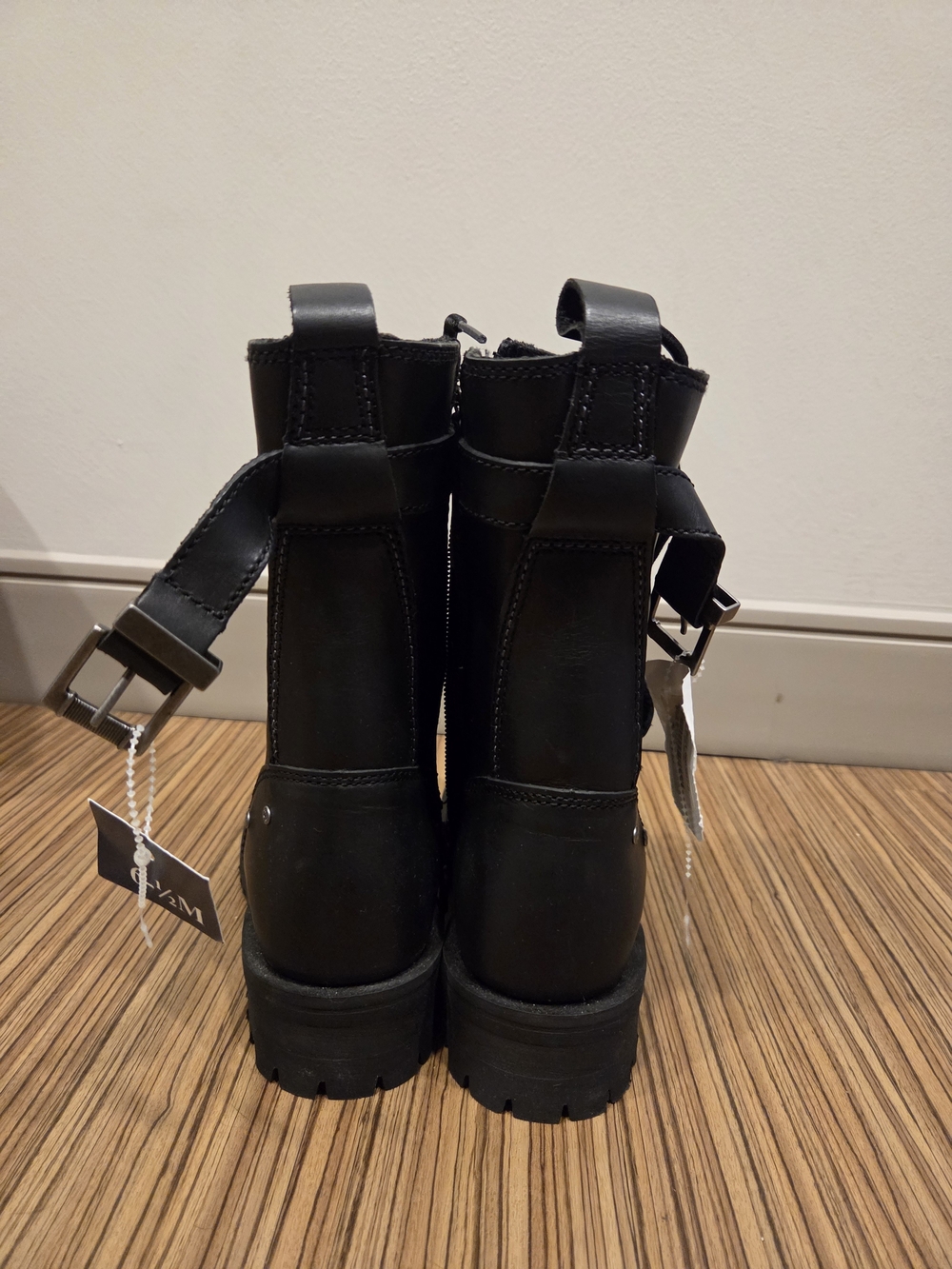 Harley-Davidson Black Lace-Up Combat Boots - Picture 4 of 6